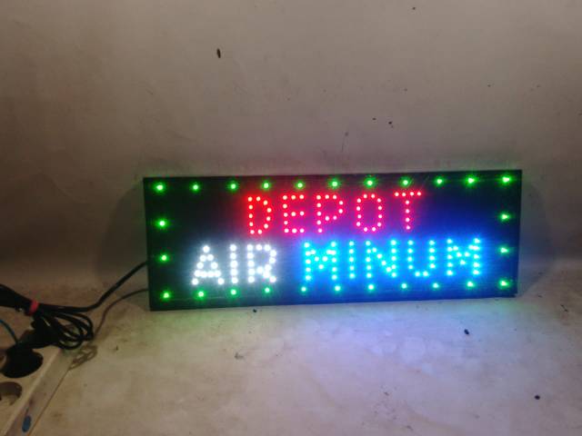 Tulisan lampu papan led sign depot air minum new