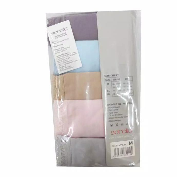 PANTY PACK (CELANA DALAM) SORELLA COTTON V-BACK MIDI PANTY S25-73059MI