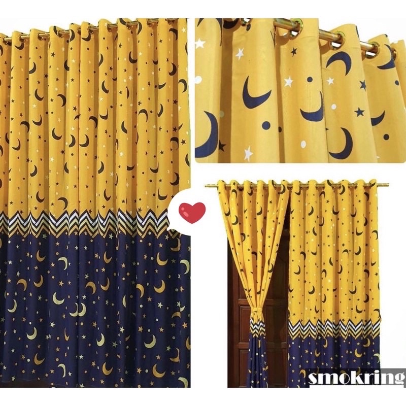 [ PINTU DAN JENDELA ] GORDEN SMOKRING + PONI KARAKTER STARMOON KUNING NAVY