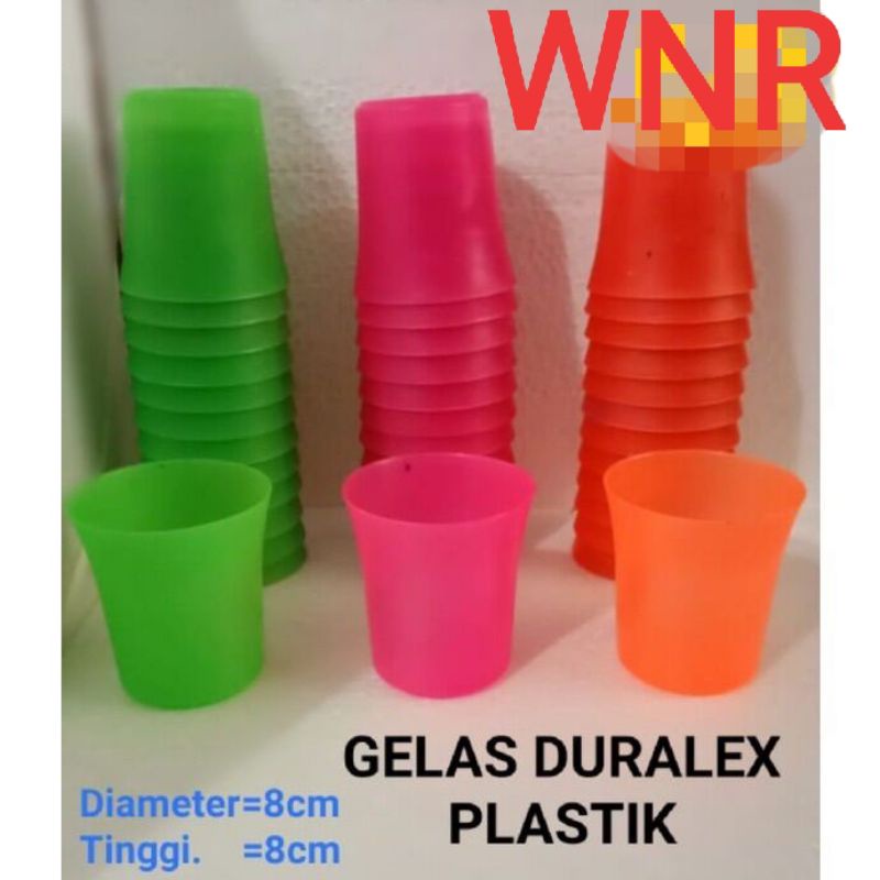 gelas duralex, gelas plastik (12 buah/perlusin)