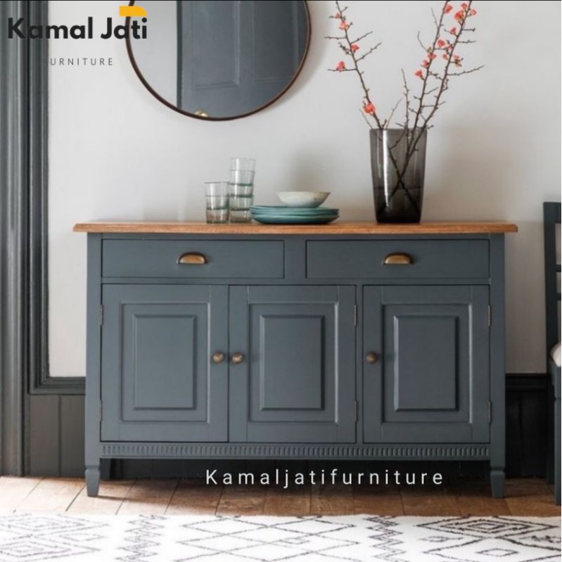 Bufet Kayu Jati Minimalis, Bufet Hias Ruang Tamu Terbaru