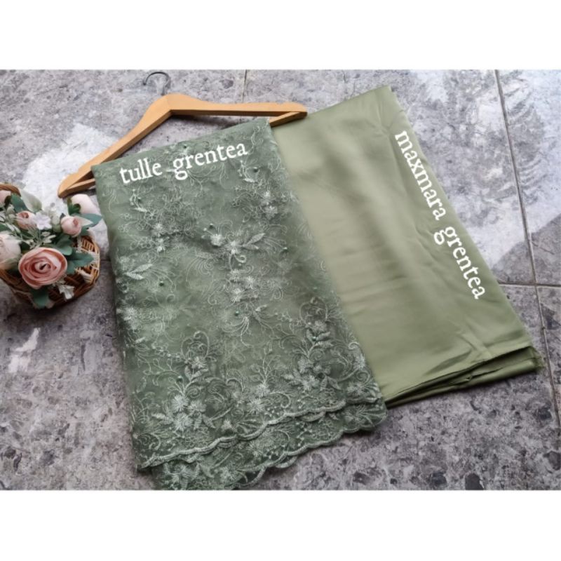 TULLE TILLE BROKAT MUTIARA MIX KAIN POLOS FURING KEBAYA MAXMARA ORI BAHAN BRIDESMAID|ready meteran