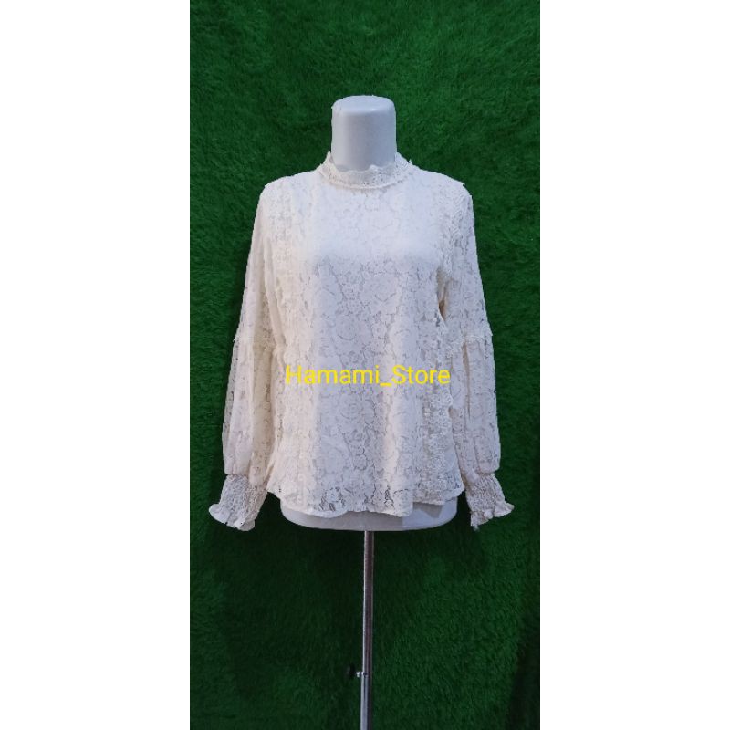 NEW Blouse full Brukat variasi renda Lengan balon by London Girl no-PL