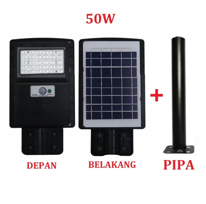 [WS] Lampu Jalan Solar Tenaga Surya Motion Sensor 50w (WS)