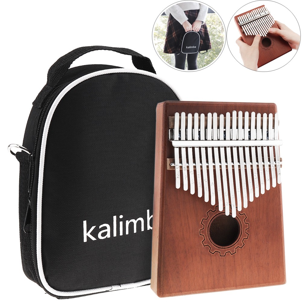 17 Key Kalimba Single Board Mahogany Thumb Piano Set Mbira Mini Keyboard