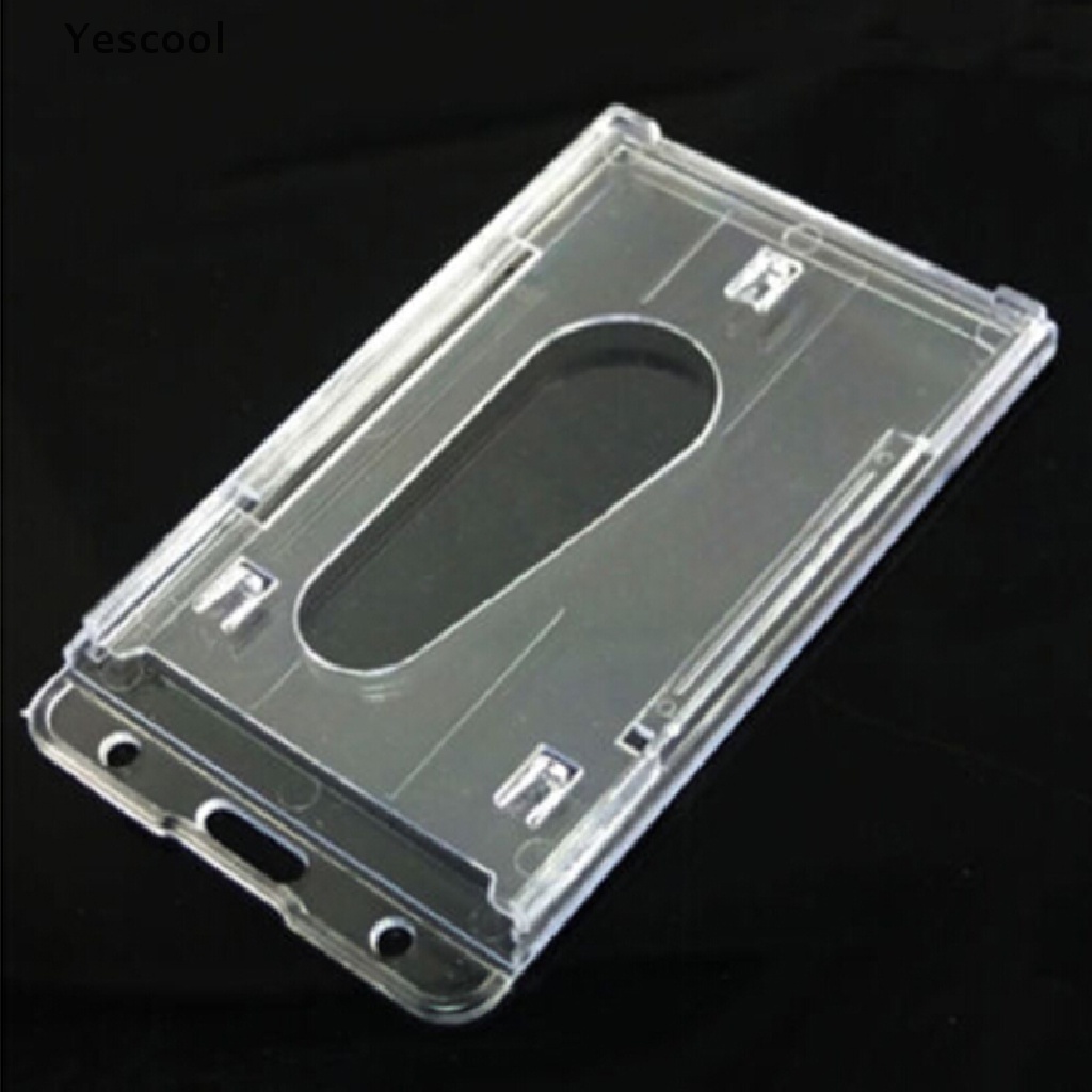 Yescool Holder Kartu Identitas Vertikal Bahan Plastik Keras Transparan Ukuran 10x6cm