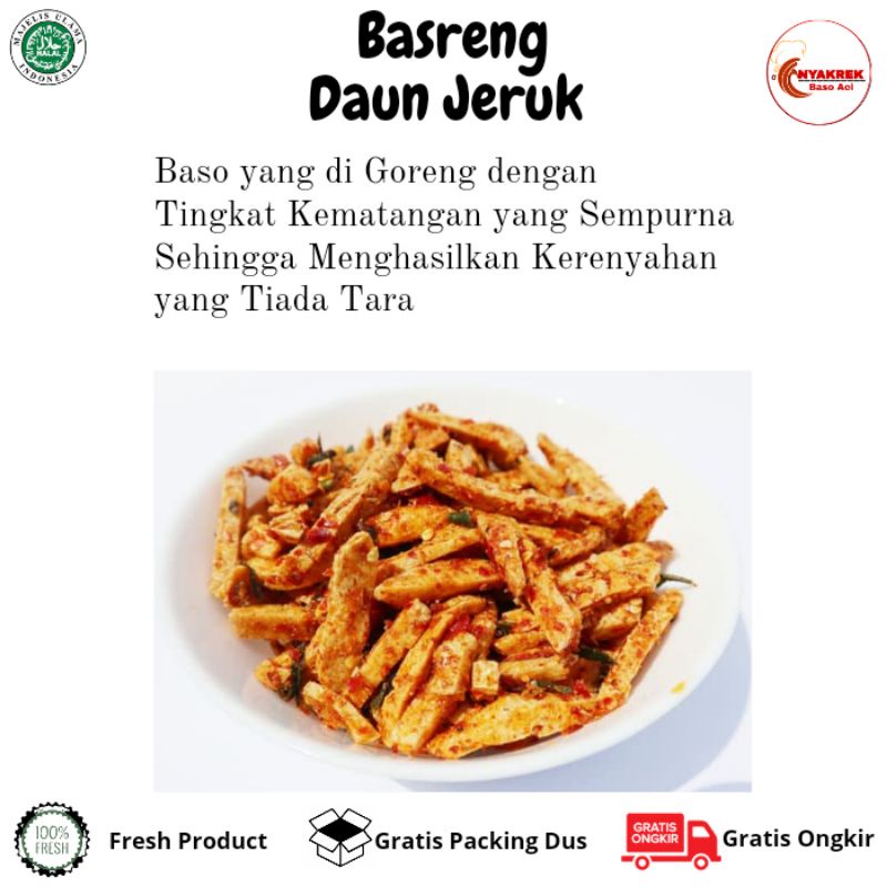 Basreng Daun Jeruk Basreng Pedas Keripik Basreng Cemilan Pedas Snack Camilan Basreng Stik 100 gr-1
