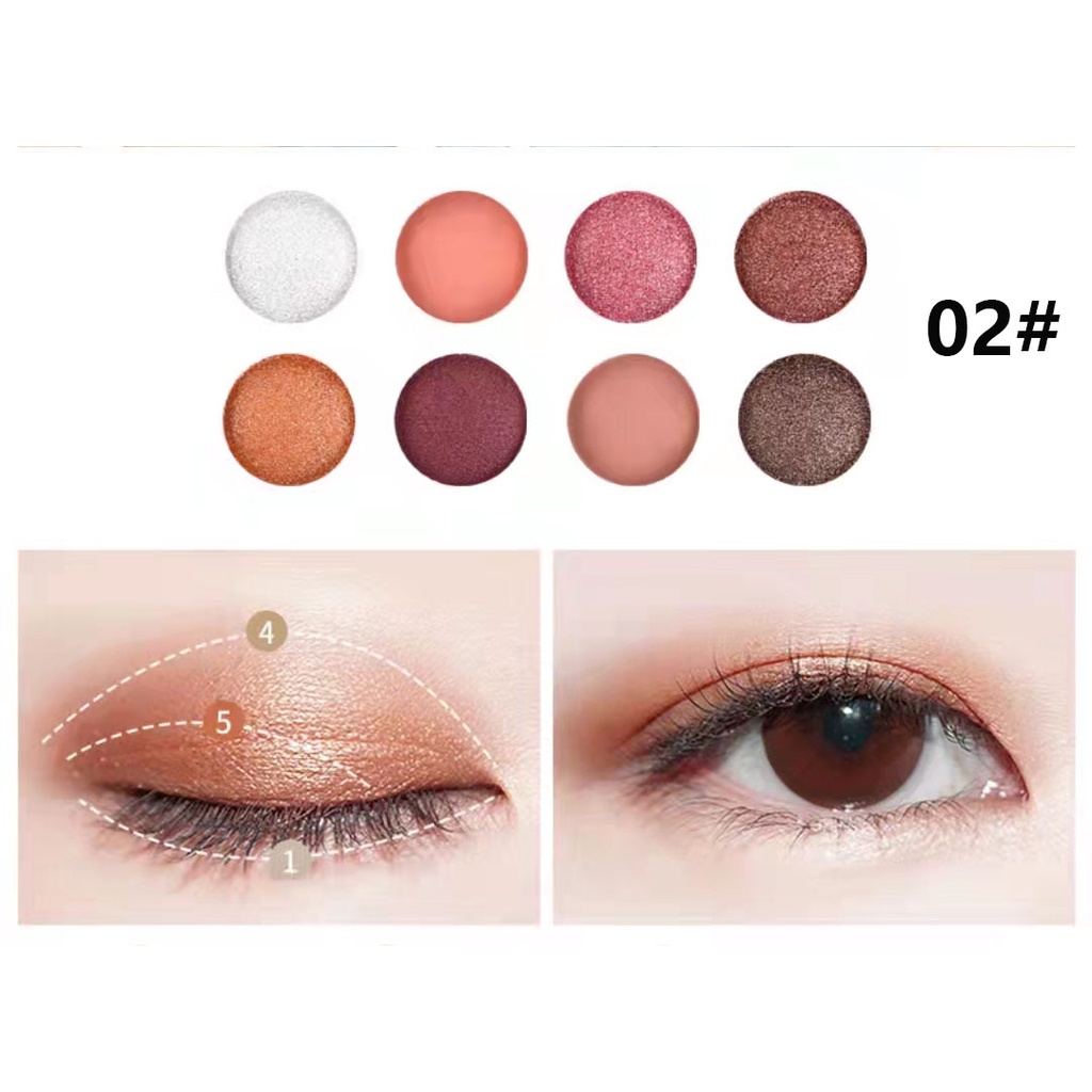 (COD) D3551 ready Geometric 8 color dazzle bright 8 color eye shadow import murah tasimpor2008