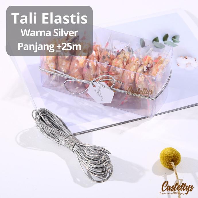 

] Tali Elastis Karet Emas & Silver Hangtag Hiasan Kotak Kue Hampers dll