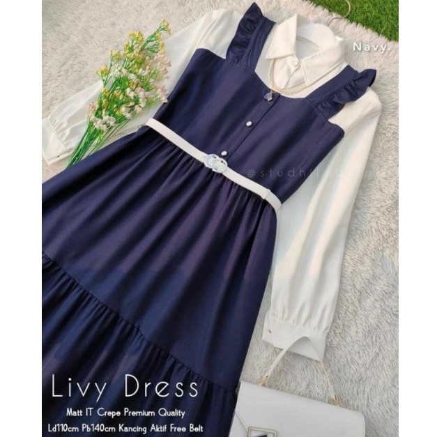 LIVY DRESS / Gamis remaja dewasa kekinian korean style / BUSUI FRIENDL-3