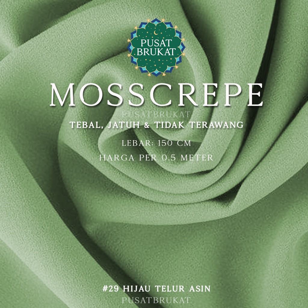 MOSSCREPE 1/2 - KAIN MOSS CREPE / MOSCHINO [harga per 0.5m