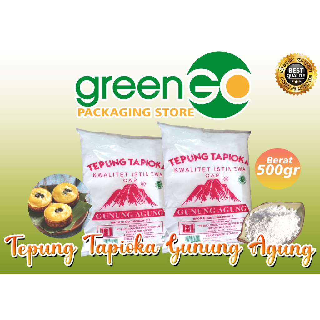 

TEPUNG TAPIOKA GUNUNG AGUNG KEMASAN 500 GR TEPUNG KANJI ACI BAKSO