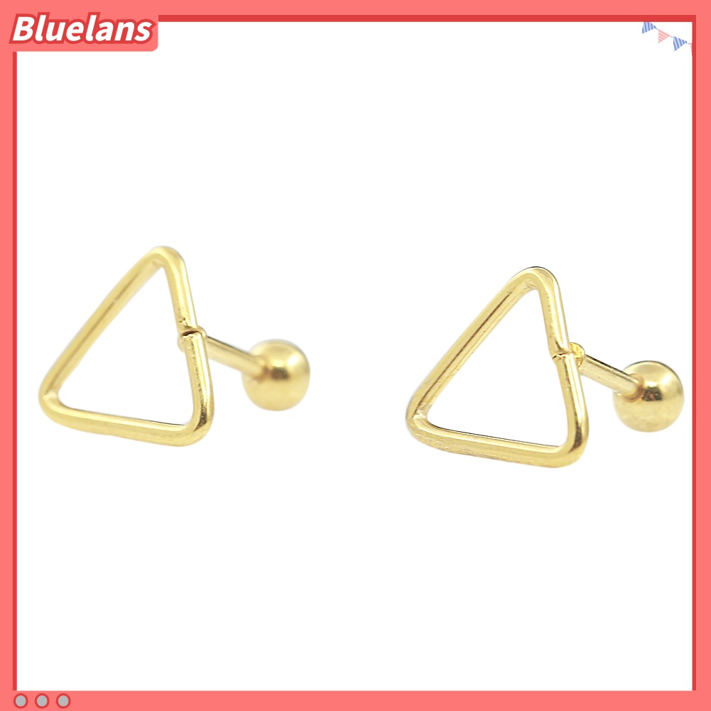 Anting Stud Tindik Tulang Rawan Telinga Bentuk Segitiga Untuk Wanita