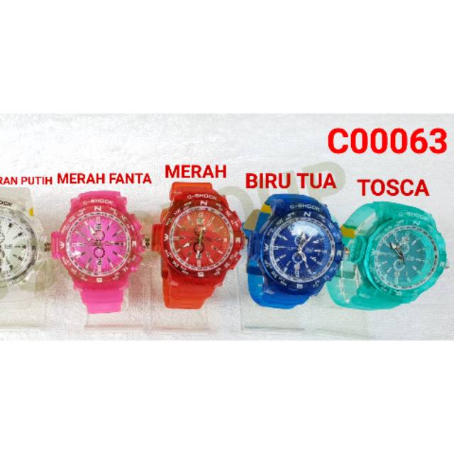 C ( C00063 ) JAM TANGAN MODEL TRANSPARAN DEWASA HARGA GROSIR / WATER RESISTANT 3 ATM / TAHAN AIR