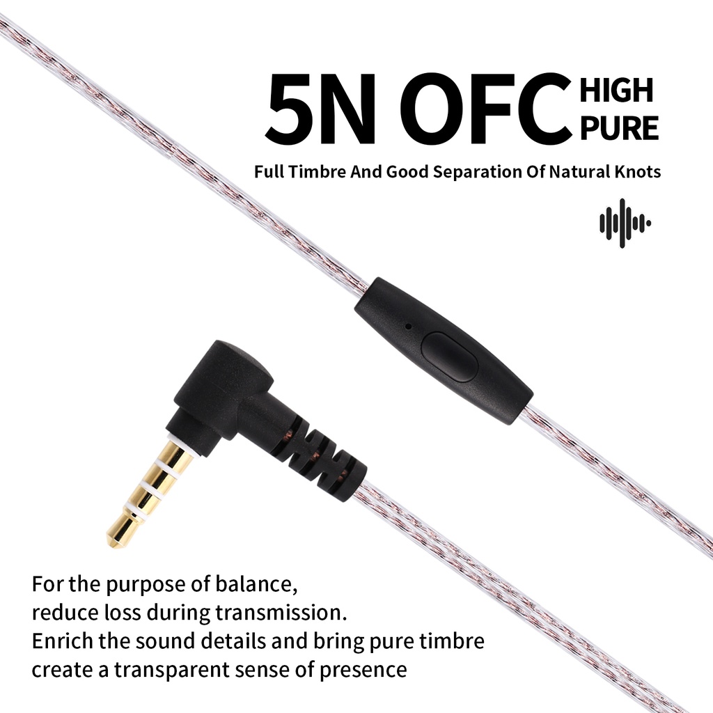 JCALLY EP01 Vocals Flat head earphone Dynamic earbuds with OFC 3.5mm cable