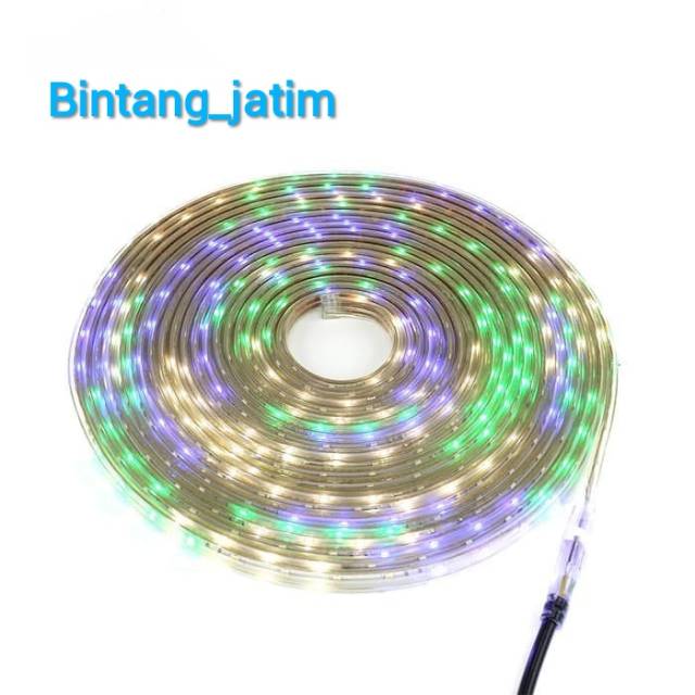 LAMPU LED STRIP SELANG WARNA WARNI  3528 2835 220V + ADAPTOR 9M METER 5050 OUTDOOR RGB