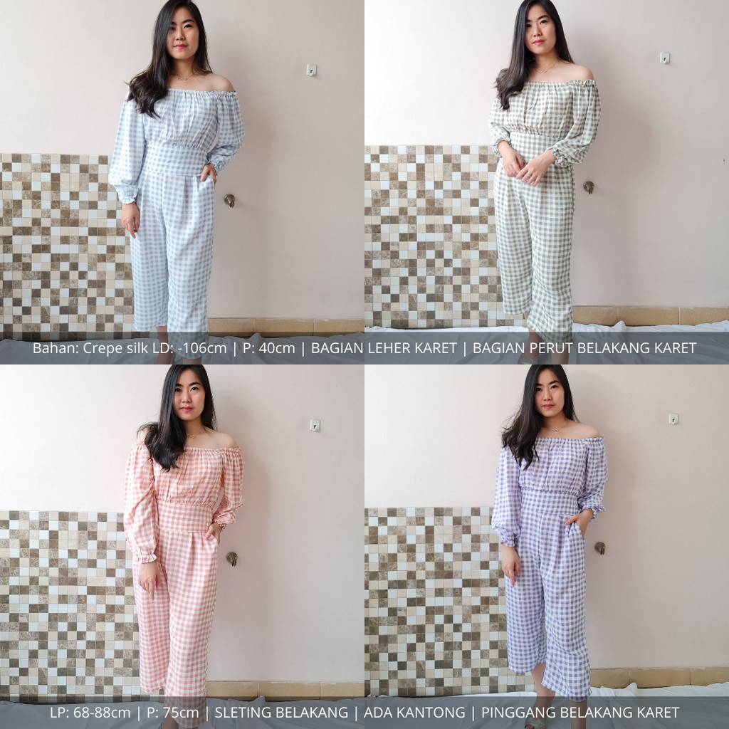 3815 soojin plaid long one set