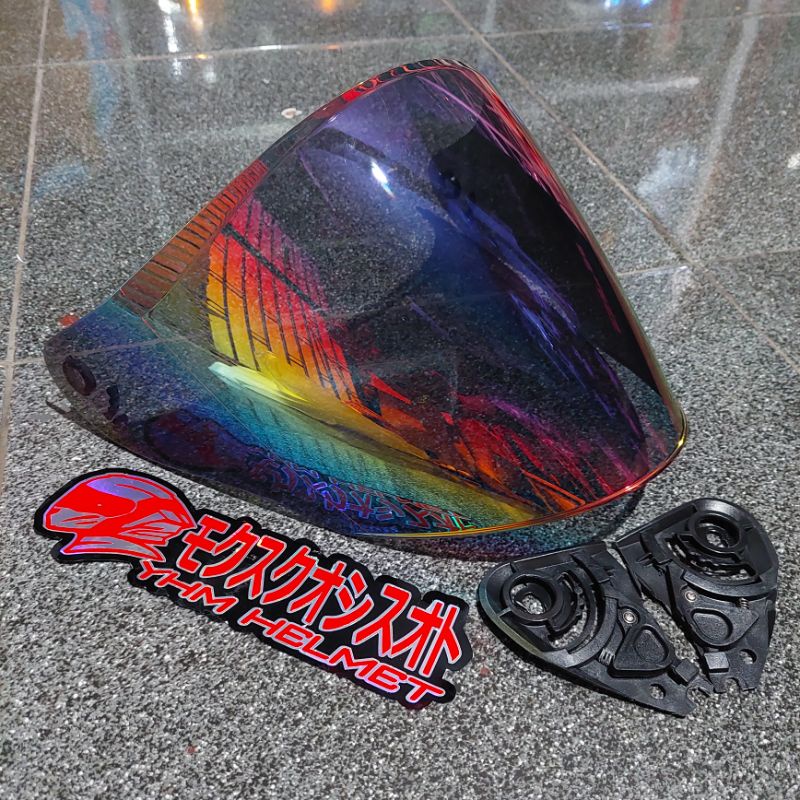 visor helm njs kairoz visor njs kairoz kaca helm njs kairoz-Iridium dualtone