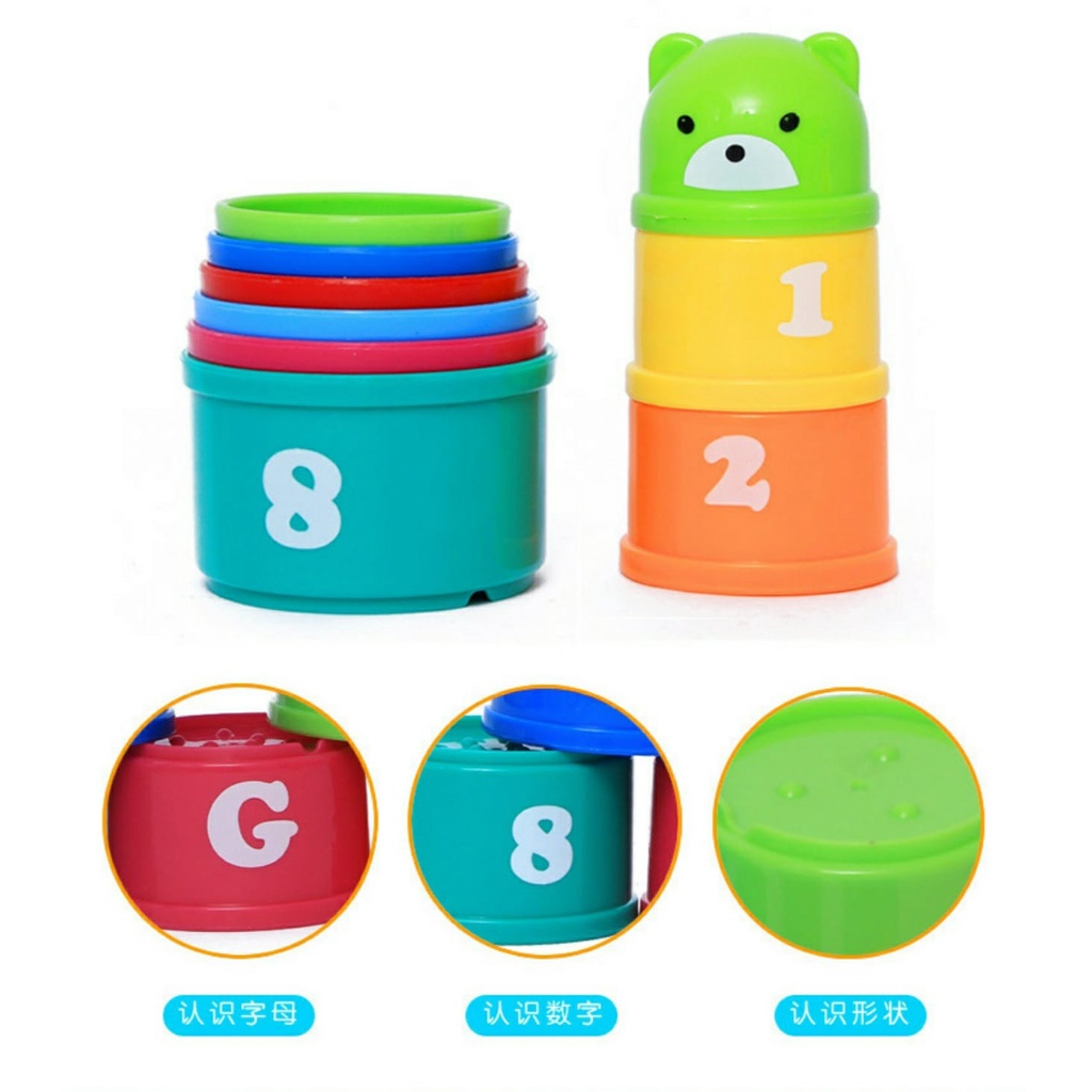 [FUNNY]Mainan Anak Susun Gelas Warna Warni / Stacking Cup Toys / Mainan Edukasi Anak