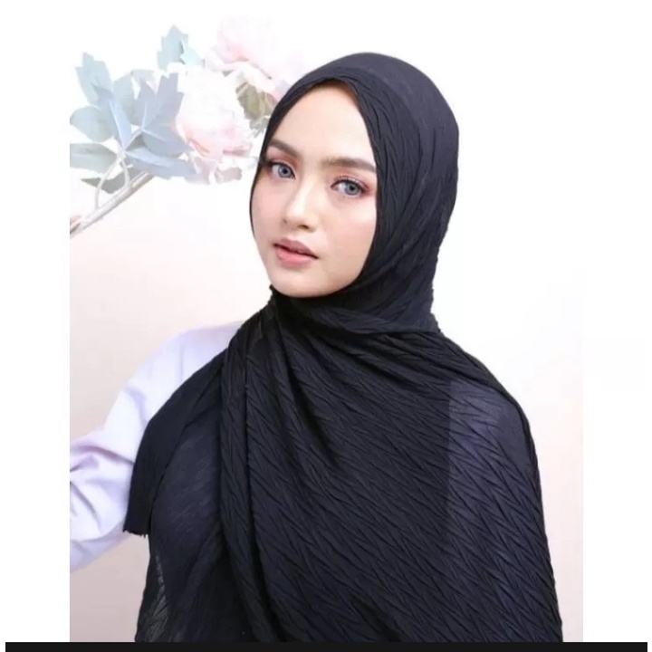 GS-PASHMINA PLISKET PADI ZIG ZAG BAHAN CERUTY BABYDOLL GRADE A/ PASHMINA TERLARIS