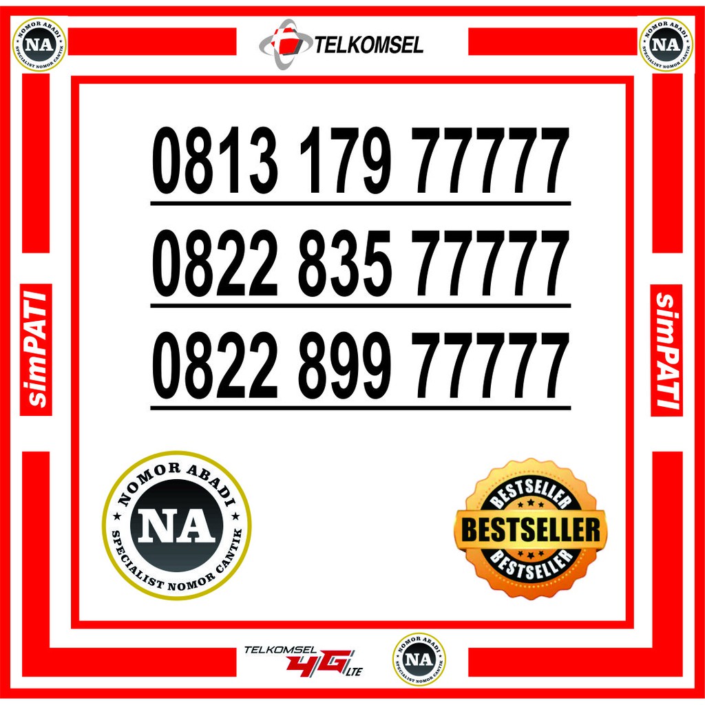 NOMOR CANTIK SIMPATI 4G 77777