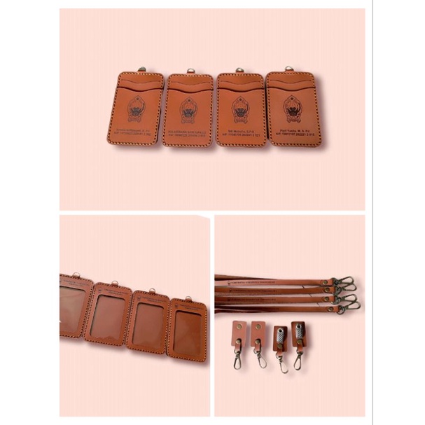 [KEKULITAN] ID CARD HOLDER/ID CARD KULIT ASLI/ID CARD KULIT SAPI ASLI/LANYARD KULIT/TEMPAT ID CARD K