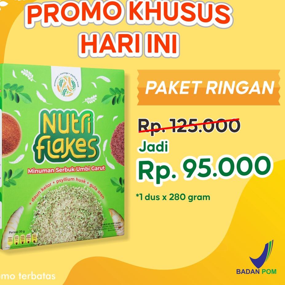 

Quality Control✅NUTRIFLAKES SEREAL UMBI GARUT MINUMAN SERBUK UMBI GARUT - SEREAL SEHAT ATASI ASAM LAMBUNG, MAAG, GEERD - BPOM ORIGINAL 100% - ALAMI - SOLUSI DIET SEHAT PENGGANTI NASI (1 BOX)|SQ1