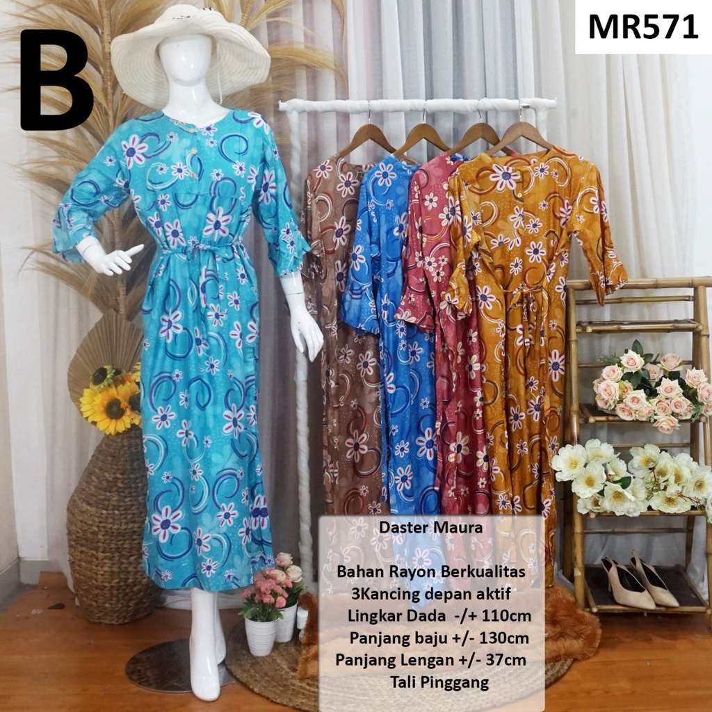 DASTER MAURA + AINA TERBARU Longdress, Lengan raglan 3/4 size fit to XL MR #dastermurah #homedress #daster terkini-MR.571