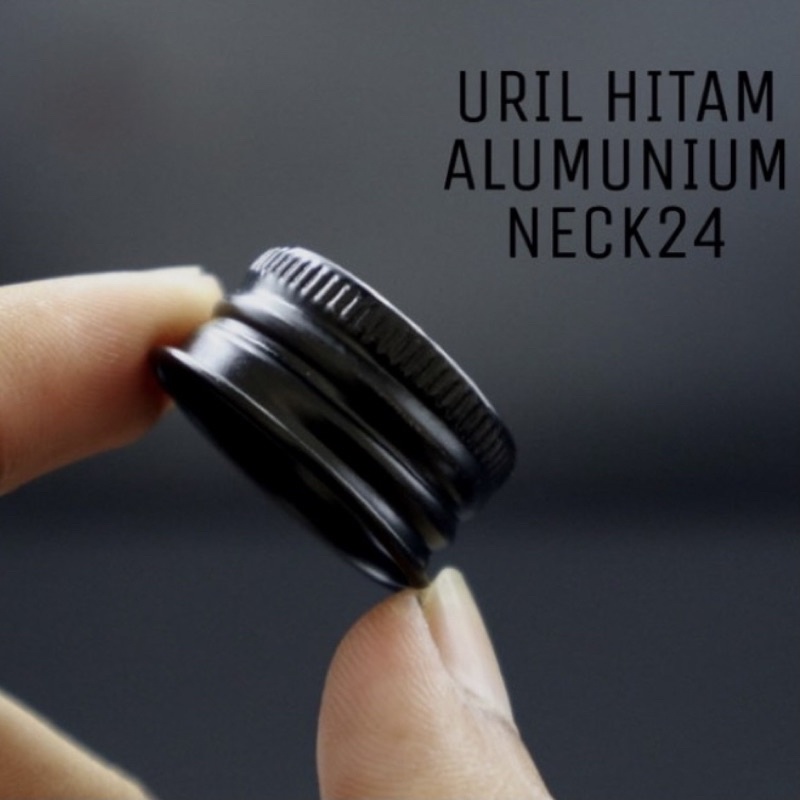 TUTUP BOTOL ALMUNIUM ULIR NECK 24 HITAM / TUTUP BOTOL ALMUNIUM / TUTUP ULIR ALMUNIUM NECK 24 HITAM UNTUK BOTOL 100ML 250ML ULIR ALMUNIUM HITAM 100 ML 250 ML