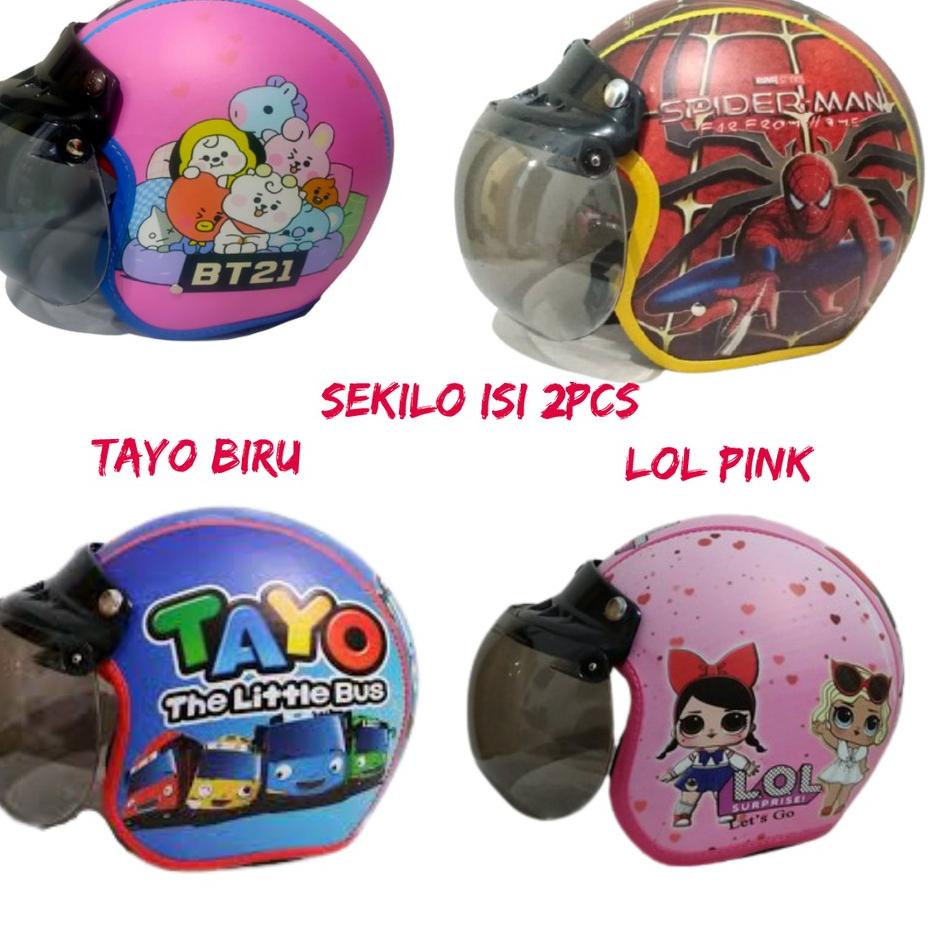 (TERBARU) HELM BOGO ANAK karakter tayo / helm hello kitty / helm bogo anak / helm little pony /HELM 