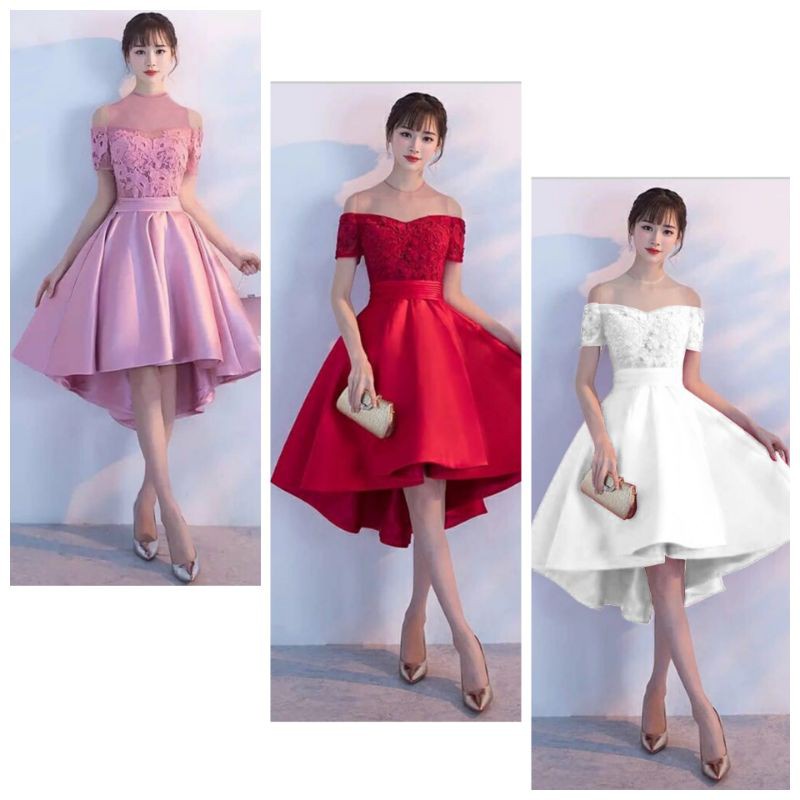 Dress Korea // Dress Casual / Pakaian Wanita Terbaru DT668 Dress satin warna putih DRESS SABRI DG611