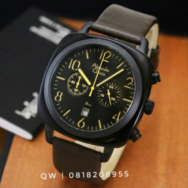 JAM tangan Pria Original Alexandre Christie Ac6457 Men / arloji cowok Kulit