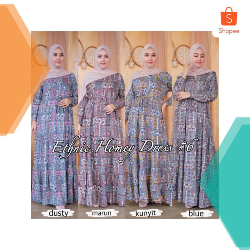 1 Grosir ETHNIC HOMEY DRESS - NURSING WEAR - RAYON VISCOSE - GAMIS BUSUI Keren