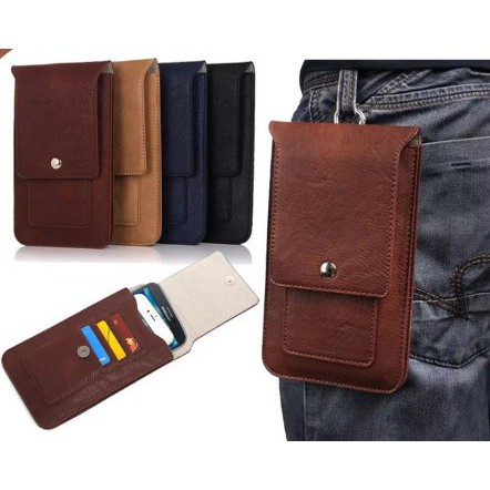 Tas pinggang pria kulit import universal 6,5 - 7 inch Tas Hp