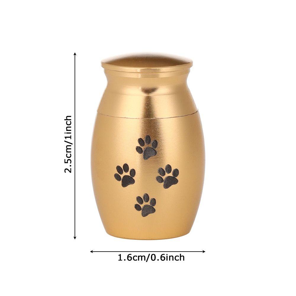 Solighter Pet Cremation Guci Kotak Penyimpanan Motif Kaki Anjing Paduan Aluminium Memorial Kenang Kenangan