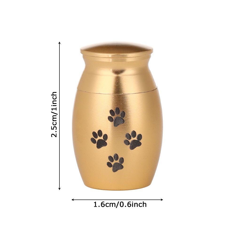 TOP Guci Kremasi Pet Mini Motif Kaki Kucing Anjing Bahan Aluminium Alloy Kenang Kenangan