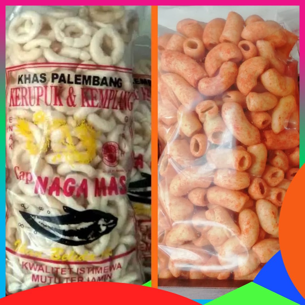 

Kerupuk Makaroni Macarones dan Kerupuk Kemplang Cincin Naga Mas- Dua Angsa PaLembang