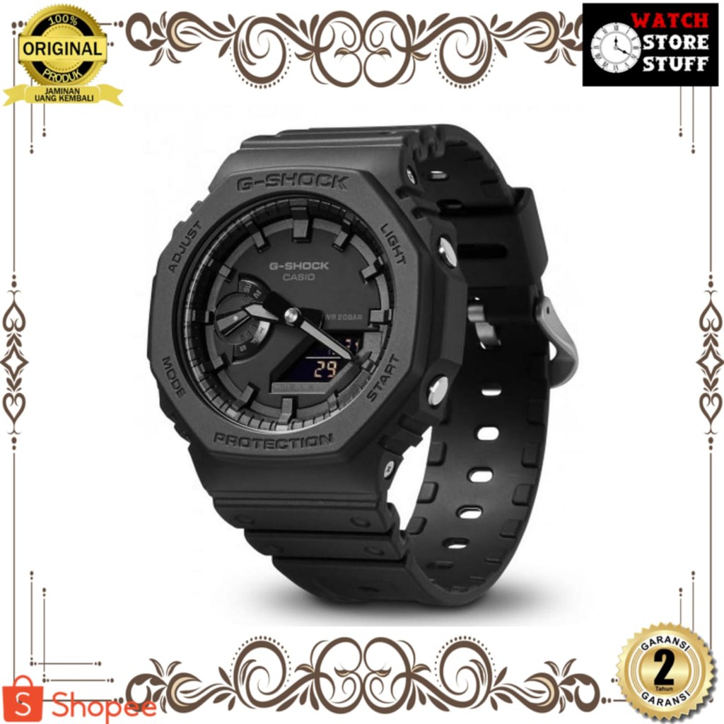 [JAM TANGAN PRIA WANITA | RANTAI | KULIT | KARET | MURAH | PRIA cas10 G-SHOCK GA 2100] CARBON STRAP