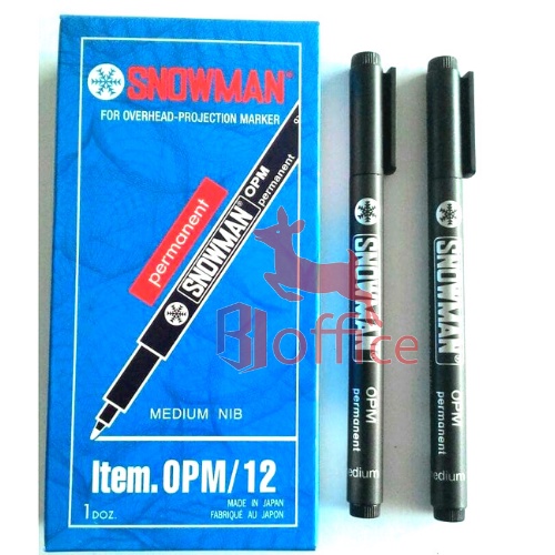 

Spidol OHP Snowman OPM Permanent (Medium) / Pulpen Snowman OHP OPM