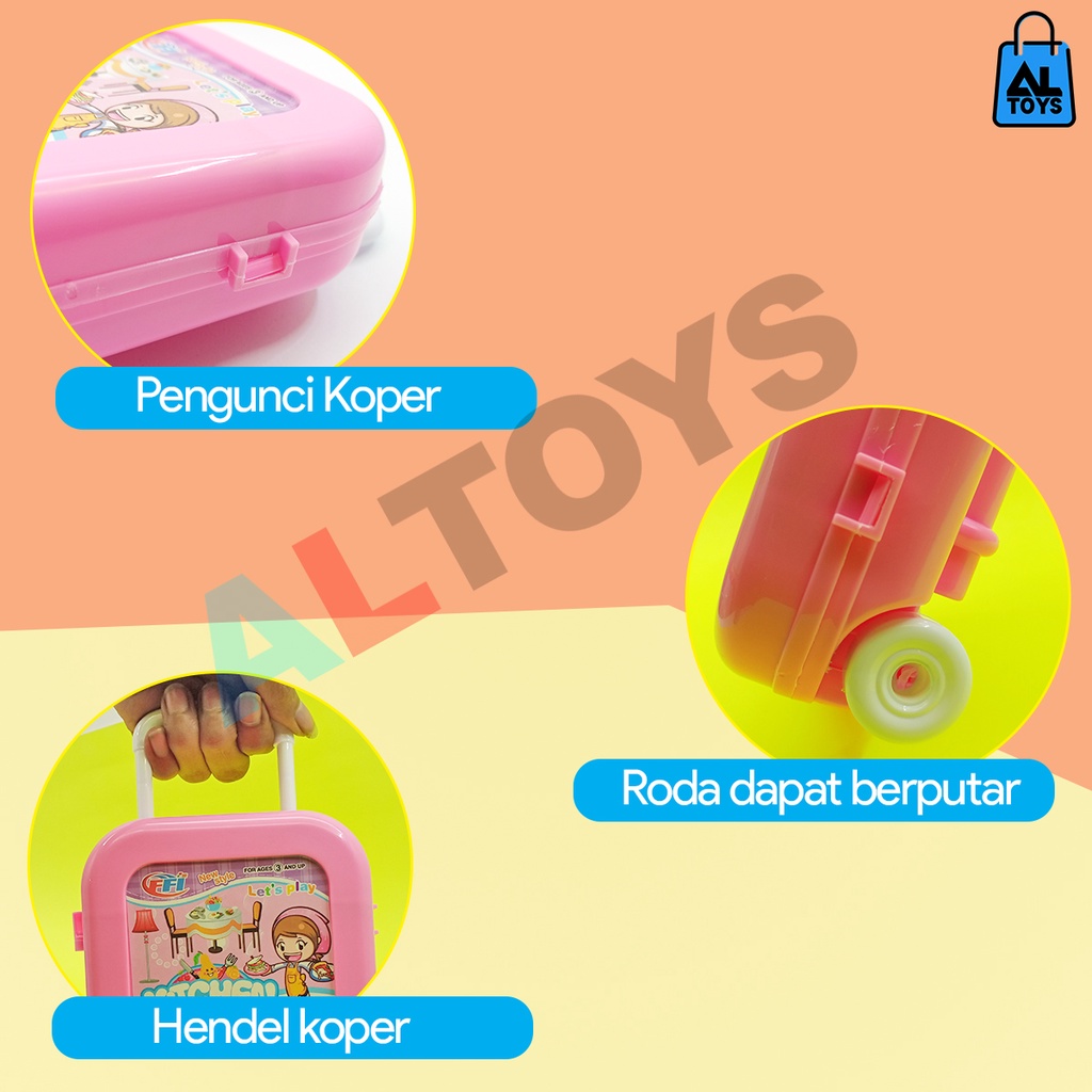 Mainan Anak Perempuan Koper Kompor Masak Masakan Kitchen Set