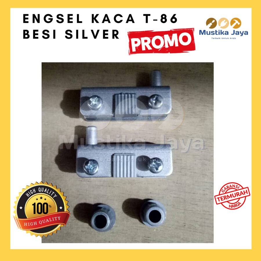 ENGSEL JEPIT KACA 5 mm  ENGSEL PIVOT KACA T 86 1 Set Besi Abu