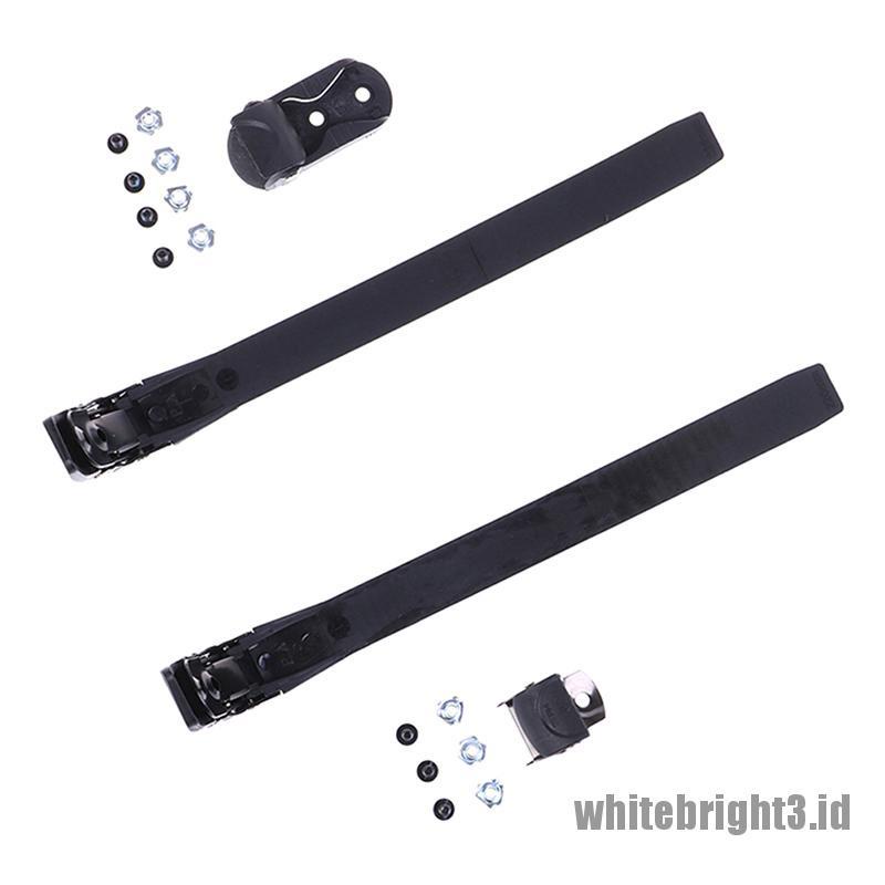 2 Set Strap Buckle Bahan PP Warna Putih Dengan Mur Sekrup Untuk Sepatu Roda