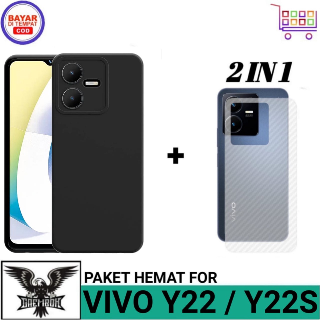 Promo Soft Case VIVO Y22 Y22S 4G Free Garskin Carbon Premium Case Anti Bekas Sidik Jari