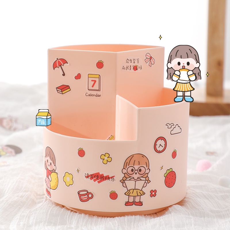 Stiker Motif Kartun Lucu Warna-Warni Anti Air Untuk Dekorasi Diary / Scrapbook DIY