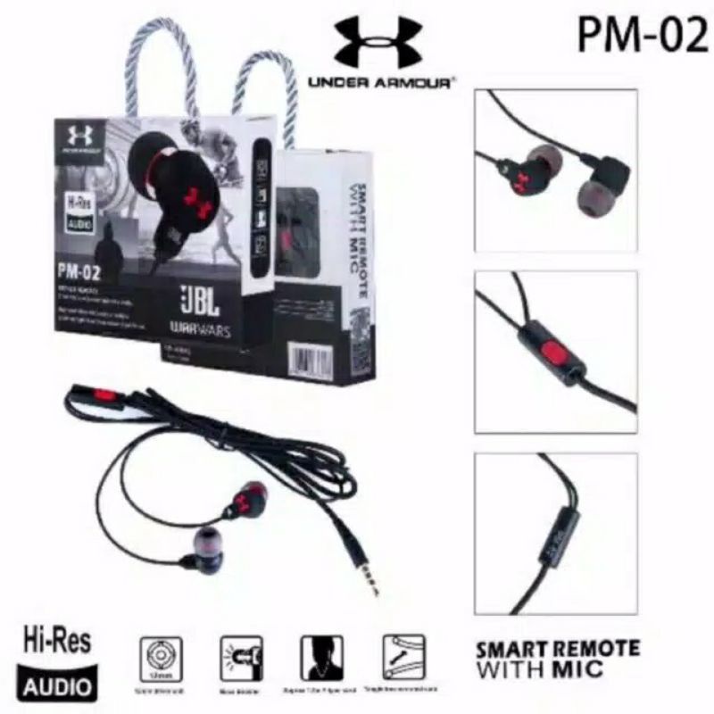 Headset Handset Handsfree JBL PM 02 Pm-02 WarWars Stereo Hi-Res Super Bass With Mic untuk Hp Handphone Vivo Oppo Samsung Xiomy Infinix Terlaris Termurah Original Jack 3.5 Promo Murah Cod