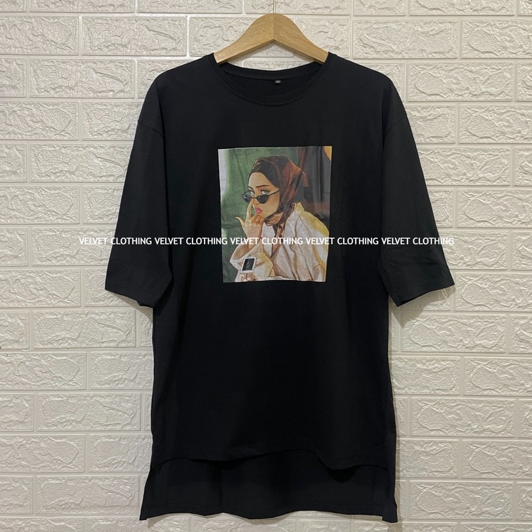 VELVET Kaos Oversize 7/8 Premium wanita / Kaos Jumbo XXL Wanita / Kaos Hijab Tumbrl Wanita