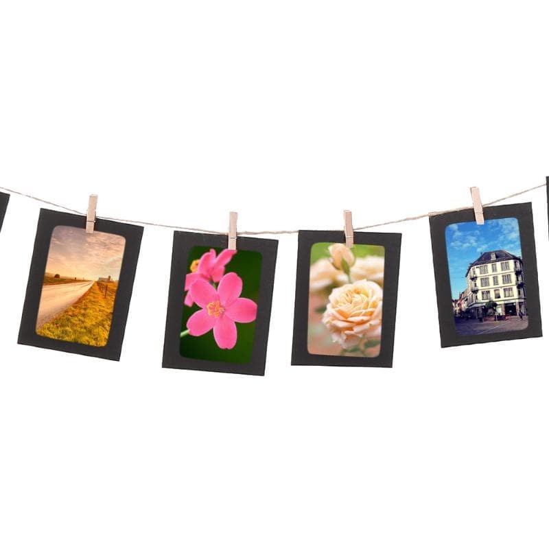 Foto Frame Gantung Bahan Kertas Kraft Hitam 3/4/5/6/7&quot; (10pcs)