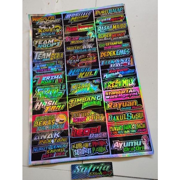 Jual Stiker Pack Kata Kata Racing Hologram Stiker Motor Stiker Racing Stiker Pack Stiker