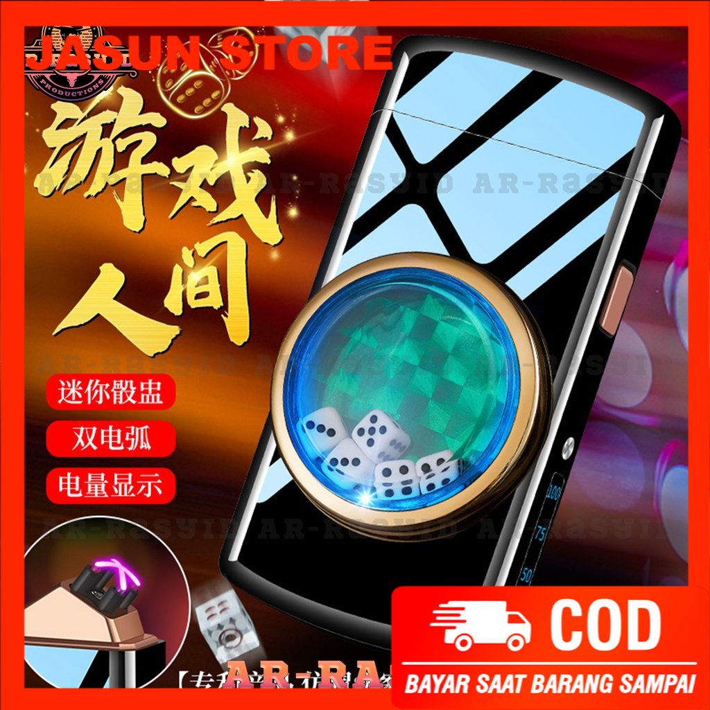 BISA COD! Korek Api Elektrik Double Arc Plasma USB Lighter Casino HT-2102 1903