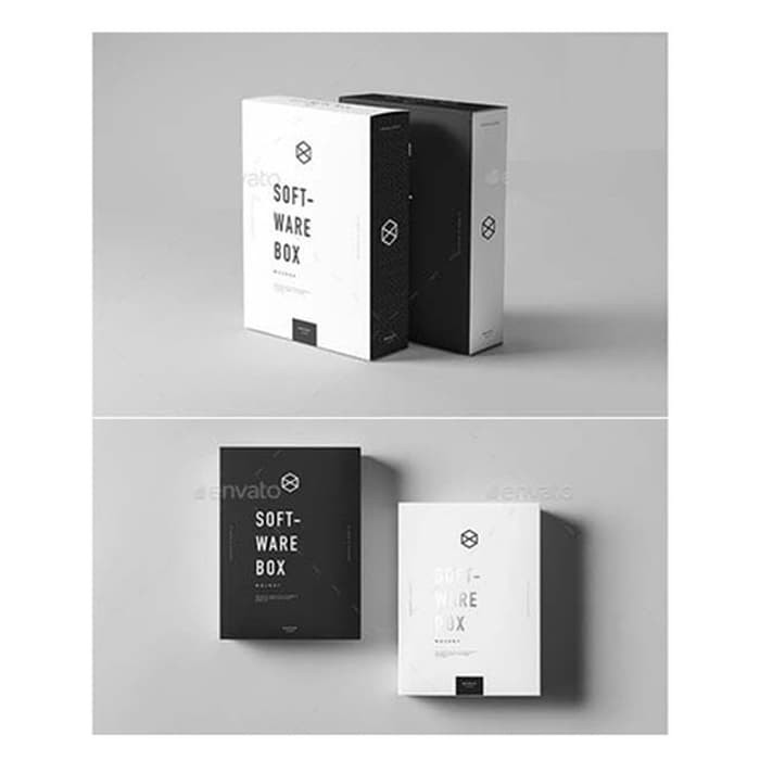 Download Template Mockup Desain Kemasan Packaging Software Box Design Full Shopee Indonesia PSD Mockup Templates